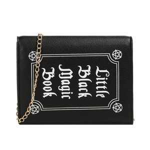 Magic Book Shaped Crossbody Bag Small Letter Print Shoulder Bag Goth Style :D